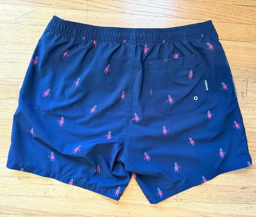 Bonobos Men’s XL Swim Trunks Navy Blue Robot Board Shorts